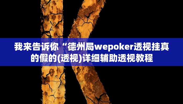 我来告诉你“werplan透视挂辅助教程(透视)详细辅助透视教程