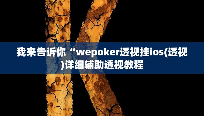 我来告诉你“wepoker透视挂ios(透视)详细辅助透视教程