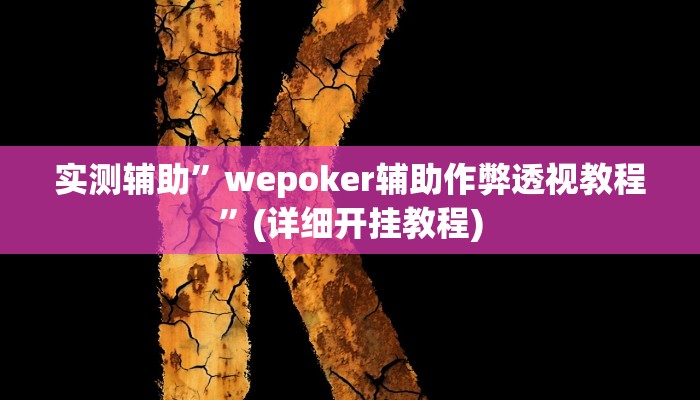 实测辅助”wepoker德州作弊挂”(详细开挂教程)