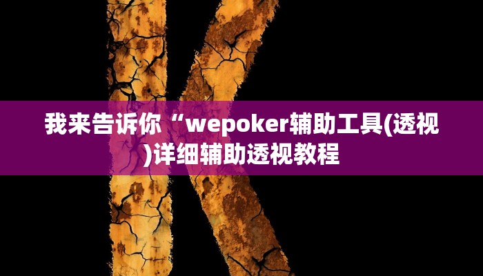 我来告诉你“wepoker辅助工具(透视)详细辅助透视教程