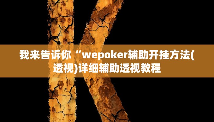我来告诉你“ePoKer透视底牌软件(透视)详细辅助透视教程