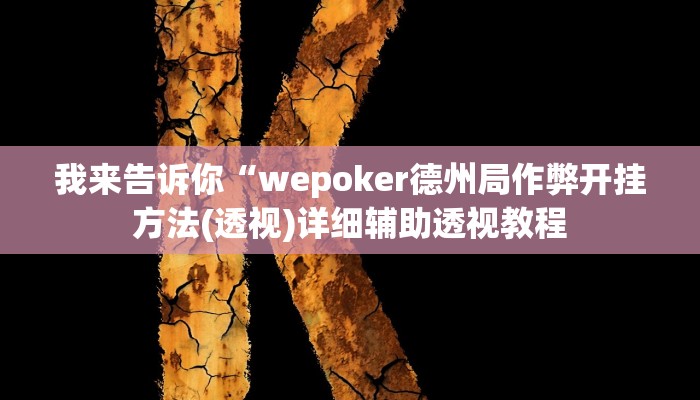 我来告诉你“hhpoker辅助挂是真的吗(透视)详细辅助透视教程