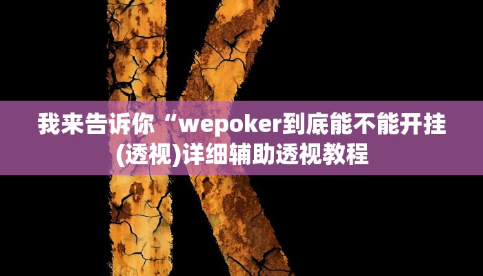 我来告诉你“wepoker到底能不能开挂(透视)详细辅助透视教程