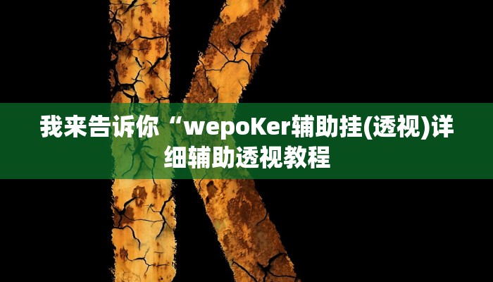 我来告诉你“wepoKer辅助挂(透视)详细辅助透视教程