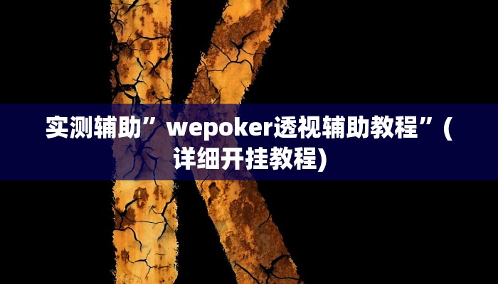 实测辅助”wepoker透视辅助教程”(详细开挂教程)