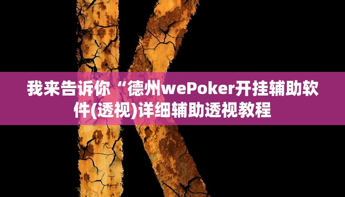 我来告诉你“德州wePoker开挂辅助软件(透视)详细辅助透视教程