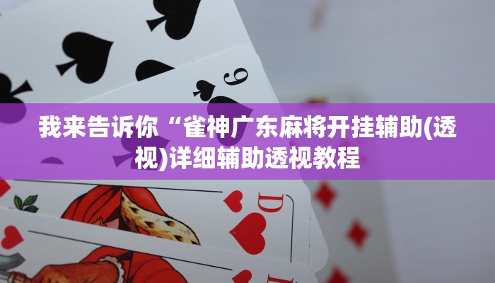 我来告诉你“雀神广东麻将开挂辅助(透视)详细辅助透视教程