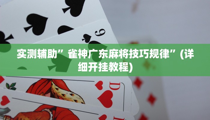 实测辅助”雀神广东麻将技巧规律”(详细开挂教程)