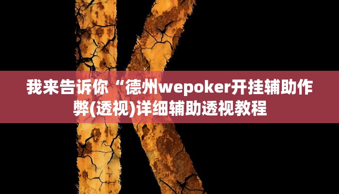 我来告诉你“德州wepoker开挂辅助作弊(透视)详细辅助透视教程