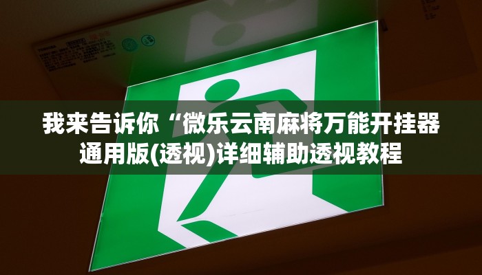 我来告诉你“微乐云南麻将万能开挂器通用版(透视)详细辅助透视教程