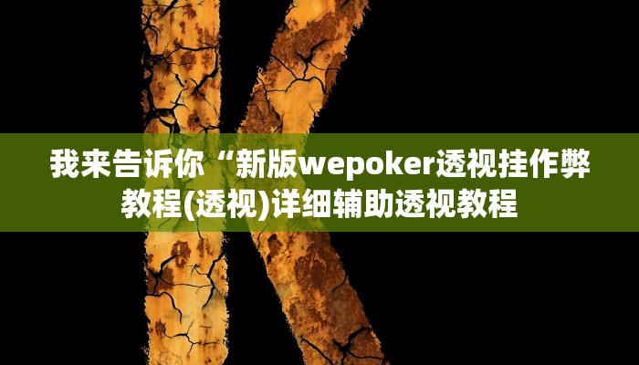 我来告诉你“新版wepoker透视挂作弊教程(透视)详细辅助透视教程
