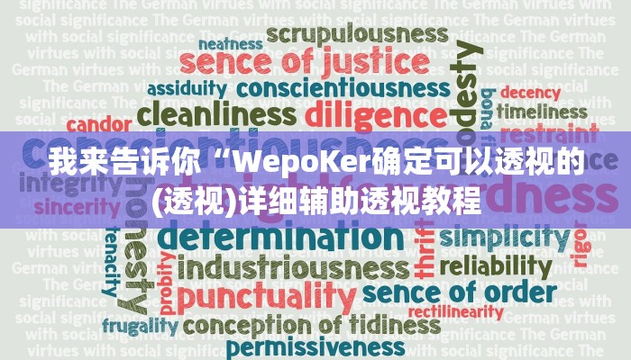 我来告诉你“WepoKer确定可以透视的(透视)详细辅助透视教程