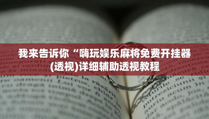 我来告诉你“嗨玩娱乐麻将免费开挂器(透视)详细辅助透视教程