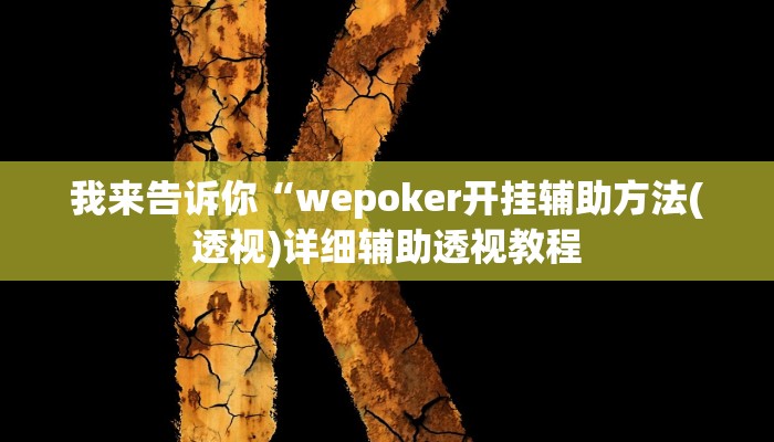 我来告诉你“wepoker开挂辅助方法(透视)详细辅助透视教程