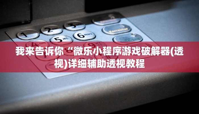 我来告诉你“微乐小程序游戏破解器(透视)详细辅助透视教程