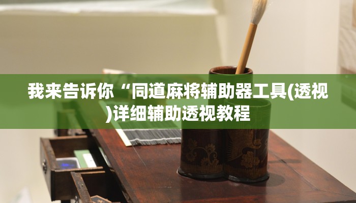 我来告诉你“同道麻将辅助器工具(透视)详细辅助透视教程