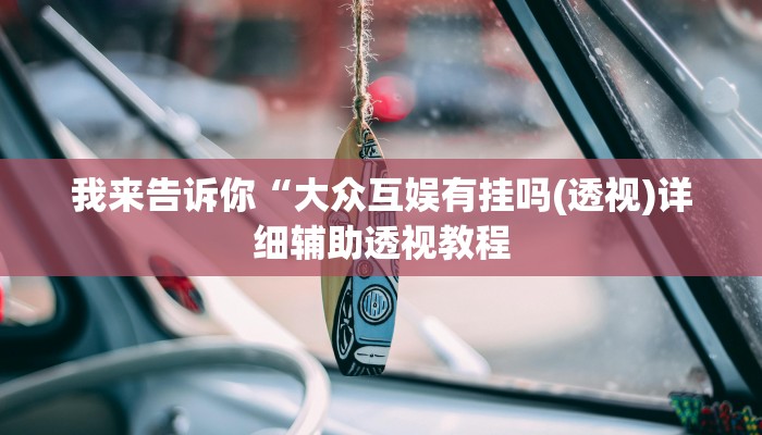 我来告诉你“wpk透视挂究竟是真的吗(透视)详细辅助透视教程