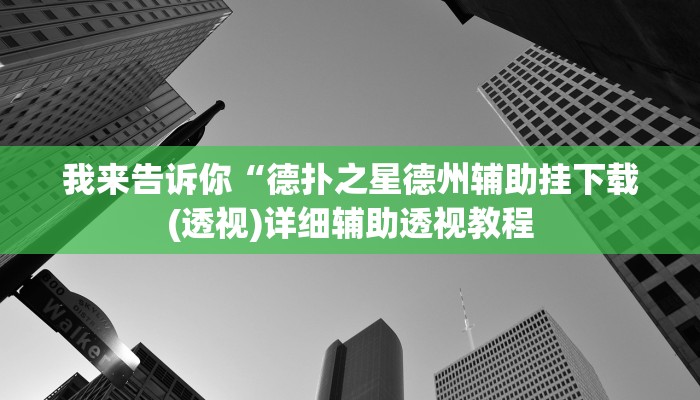 我来告诉你“德扑之星德州辅助挂下载(透视)详细辅助透视教程