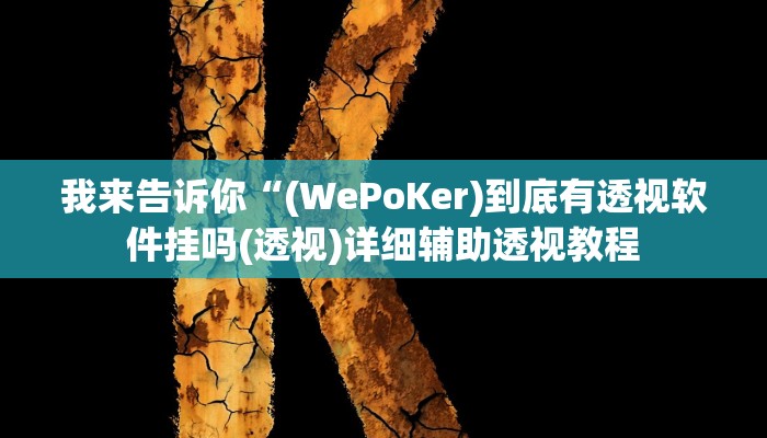 我来告诉你“(WePoKer)到底有透视软件挂吗(透视)详细辅助透视教程