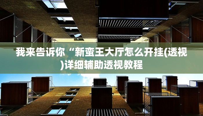 我来告诉你“新蛮王大厅怎么开挂(透视)详细辅助透视教程