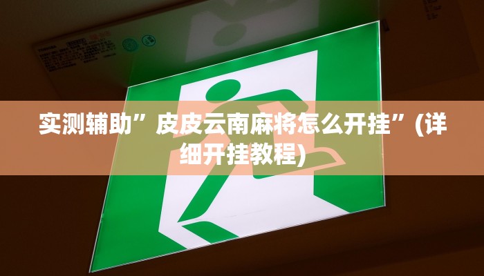 实测辅助”皮皮云南麻将怎么开挂”(详细开挂教程)