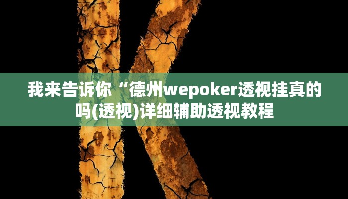 我来告诉你“德扑之星透视软件(透视)详细辅助透视教程