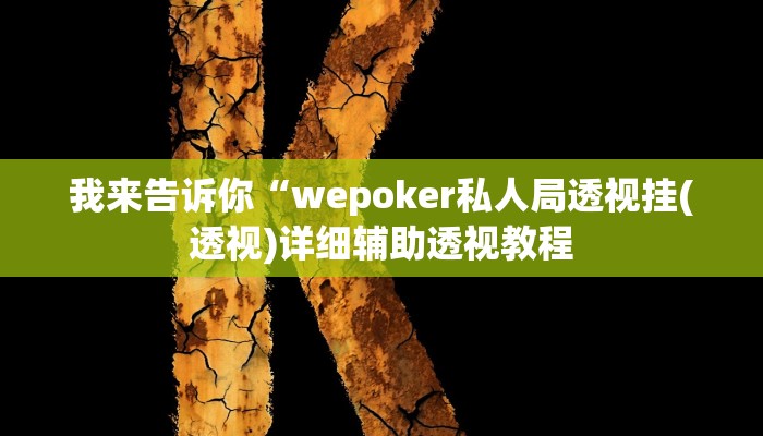 我来告诉你“wepoker私人局透视挂(透视)详细辅助透视教程
