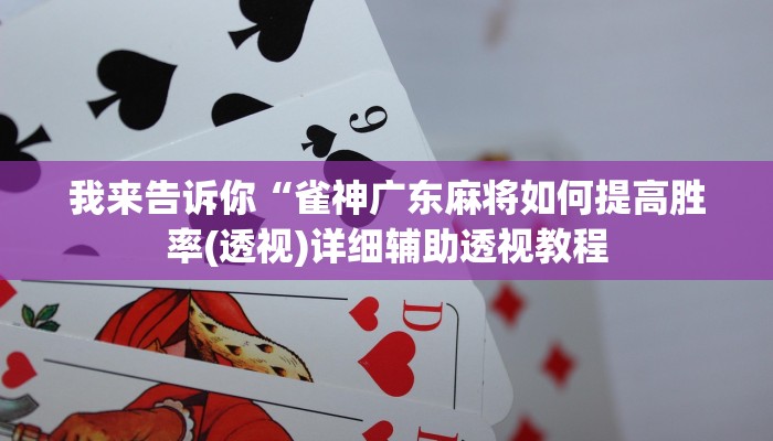 我来告诉你“雀神广东麻将如何提高胜率(透视)详细辅助透视教程