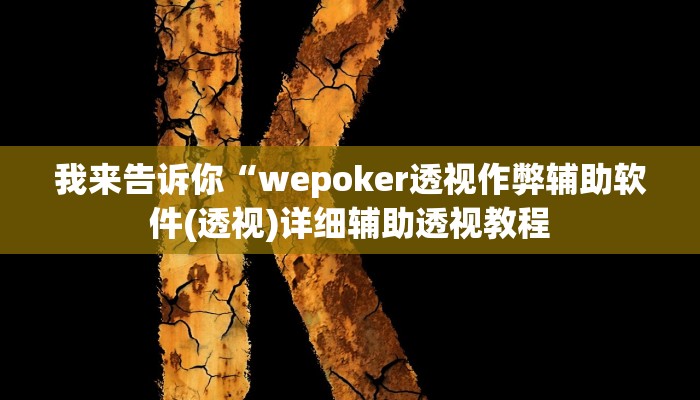 我来告诉你“wepoker透视作弊辅助软件(透视)详细辅助透视教程