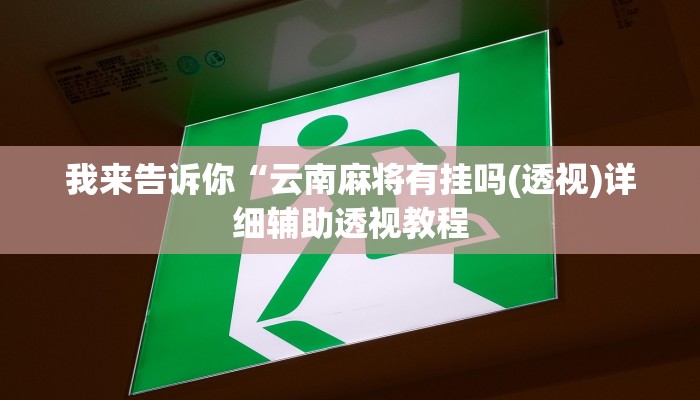 我来告诉你“云南麻将有挂吗(透视)详细辅助透视教程