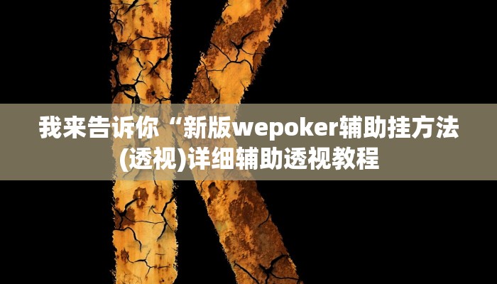 我来告诉你“新版wepoker辅助挂方法(透视)详细辅助透视教程